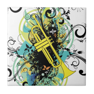 Azulejo Grunge Swirl Trumpet