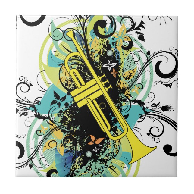 Azulejo Grunge Swirl Trumpet (Frente)