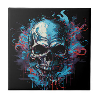 Azulejo Gruseliger Totenkopf
