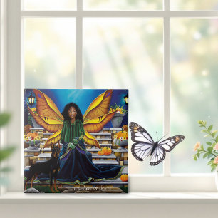 Azulejo Guardian de hadas Doberman Dog