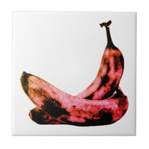 Azulejo Guay de arte pop de Banana Roja rosa único