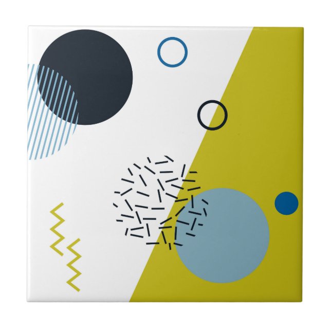 Azulejo Guay, de moda, moderno, geométrico azulverde de (Frente)