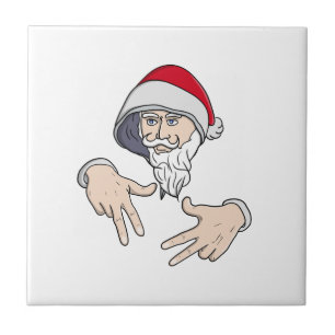 Azulejo Guay Gangsta Hip Hop Hand Rap Santa Claus