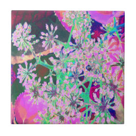 Azulejo Guay Resumen de la naturaleza retro en verde rosa 