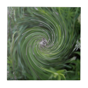 Azulejo Guay Resumen Retro Chartreuse Giro floral verde