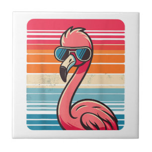 Azulejo Guay Retro Flamingo en gafas de sol Funn de los añ