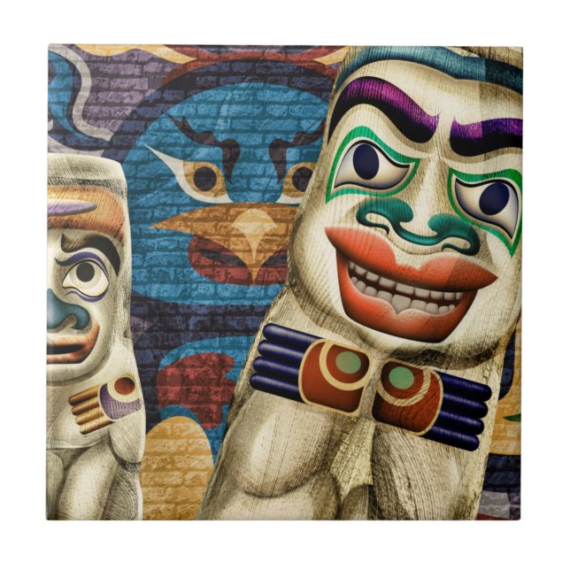 Azulejo Guay Tiki Totems Art Poster Tile cerámico (Frente)
