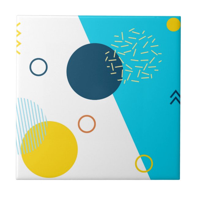 Azulejo Guay, único, moderno, urbano, ilustracion Memphis (Frente)