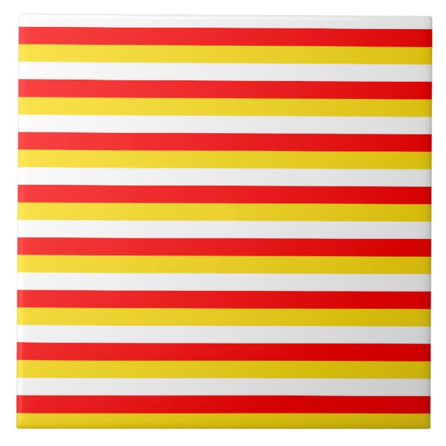 Azulejo Guernsey flag stripes red yellow white pattern Nor (Frente)