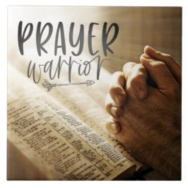 Azulejo GUERRA DE ORACIONES orando manos en la Biblia abie