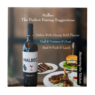 Azulejo Guía de Acompañamiento de Vino Malbec/Dominando la