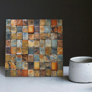 Azulejo Guijarros de suelo de relieve falso tono tierra de