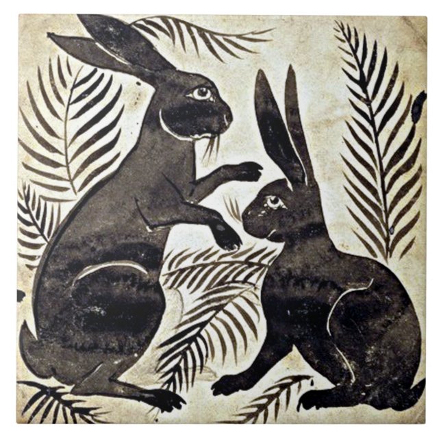 Azulejo Guillermo De Morgan Rabbits (Frente)