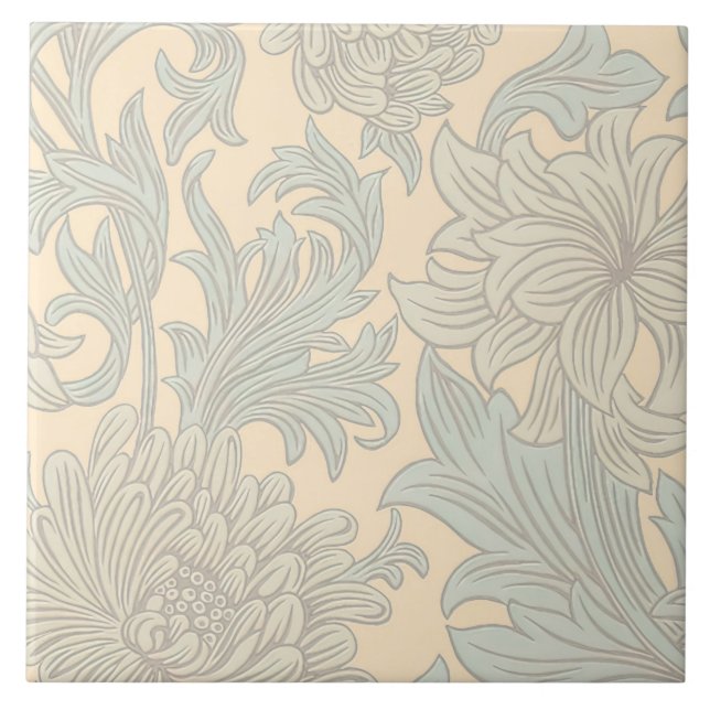 Azulejo Guillermo Morris Chrysanthemum Pattern Cerámica Ti (Frente)