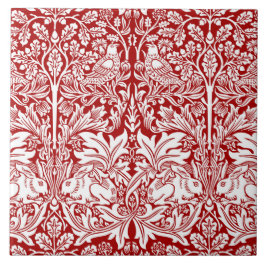 Azulejo Guillermo Morris Conejo Rojo y Blanco