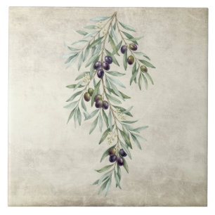 Azulejo Guirnalda de olivo de Toscana Mediterráneo