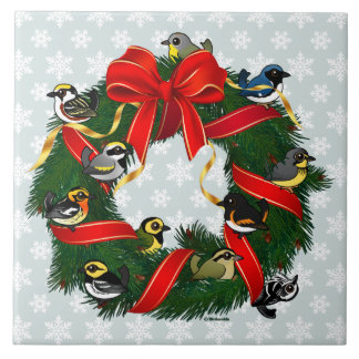 Azulejo Guirnalda del navidad de las currucas de