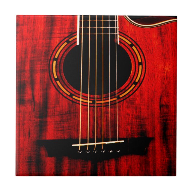 Azulejo Guitarra Acústica Música de Madera (Frente)