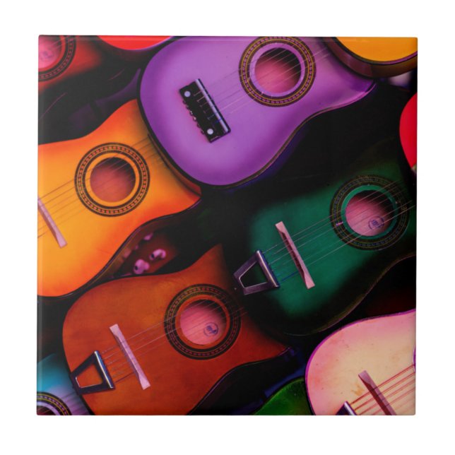 Azulejo Guitars coloridos (Frente)