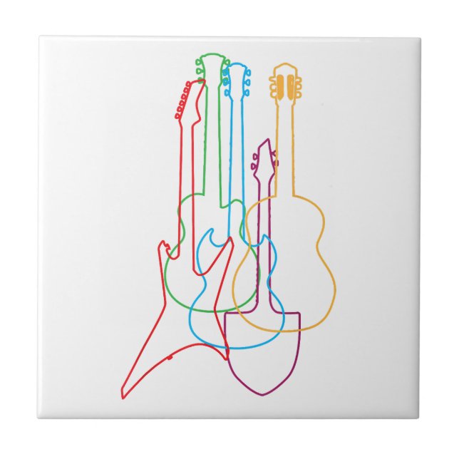 Azulejo Guitars Regalo clásico eléctrico acústico (Frente)