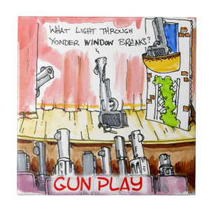 Azulejo GunPlay Dibujos Animados Divertidos