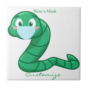 Azulejo Gusano Kawaii Verde Thunder_Cove