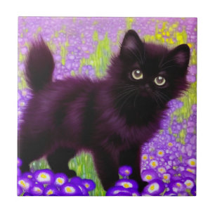 Azulejo Gustav Klimt Black Kitten