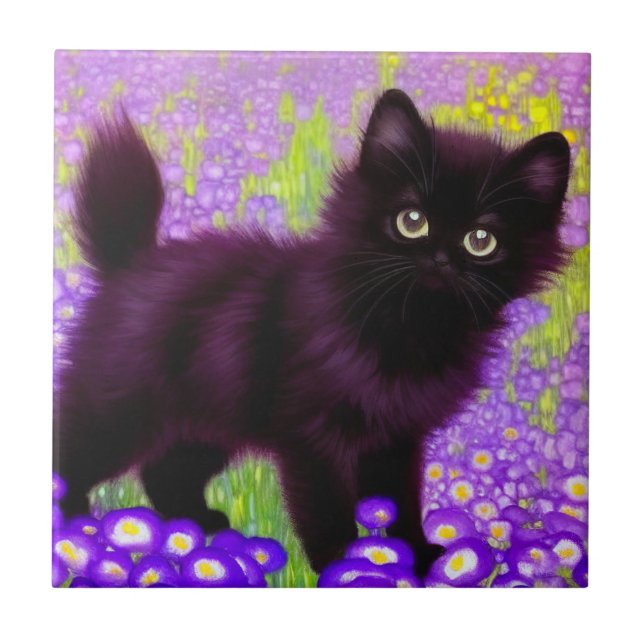 Azulejo Gustav Klimt Black Kitten (Frente)