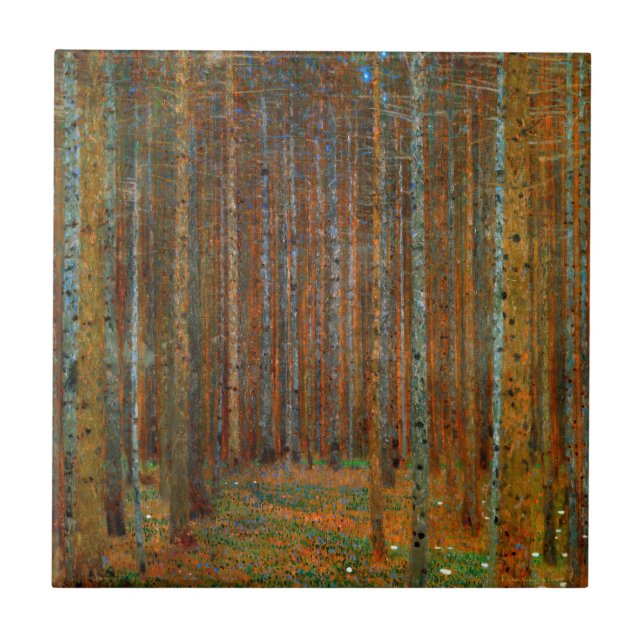 Azulejo Gustav Klimt - Bosque Pino de Tannenwald (Frente)