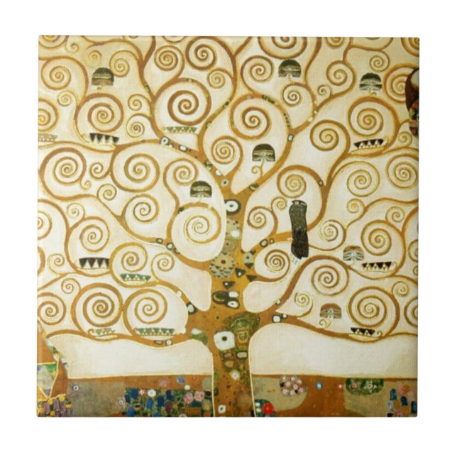 Azulejo Gustav Klimt El Árbol De La Vida Viejo Art Nouveau (Frente)