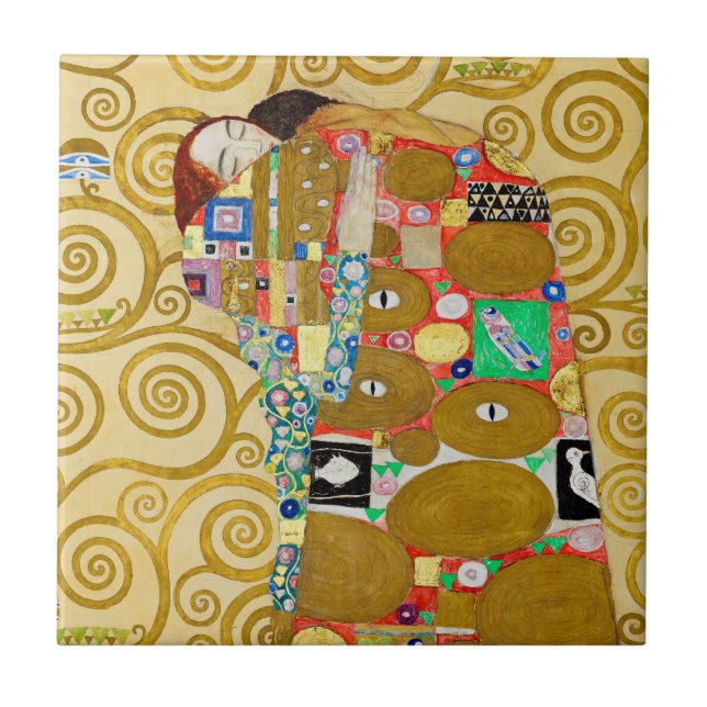 Azulejo Gustav Klimt Fulfillment Nouveau Couple (Frente)