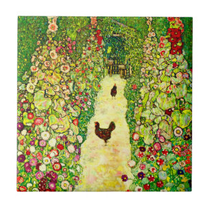Azulejo Gustav Klimt Garden con pollos