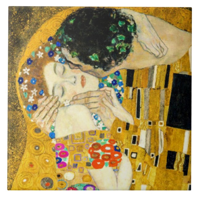 Azulejo Gustav Klimt Kiss / Valentine's Day Romantic Art (Frente)