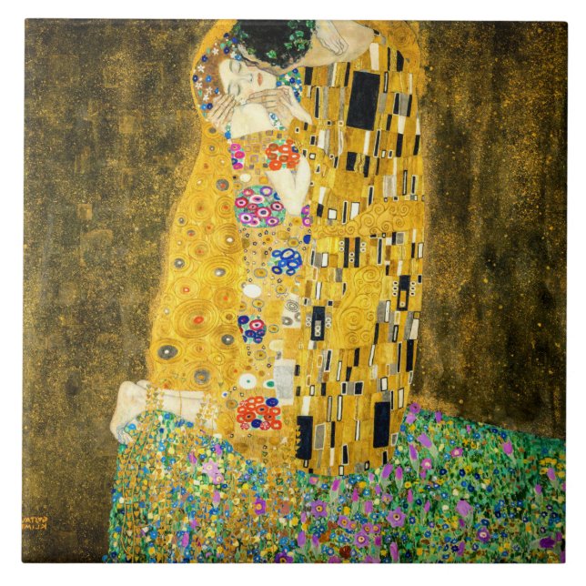 Azulejo Gustav Klimt Kiss / Valentine's Day Romantic Art (Frente)