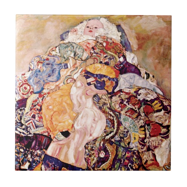 Azulejo Gustav Klimt - La cuna del bebé - Recién nacido (Frente)