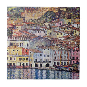 Azulejo Gustav Klimt - Malcesine en el lago Garda Italia