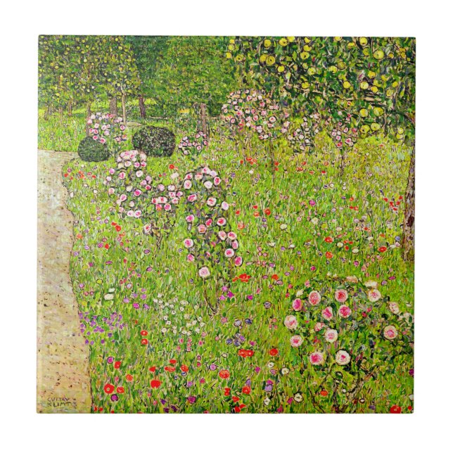Azulejo Gustav Klimt Orchard con Rosas (Frente)