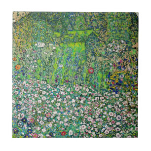 Azulejo Gustav Klimt - Paisaje hortícola y cima de una col