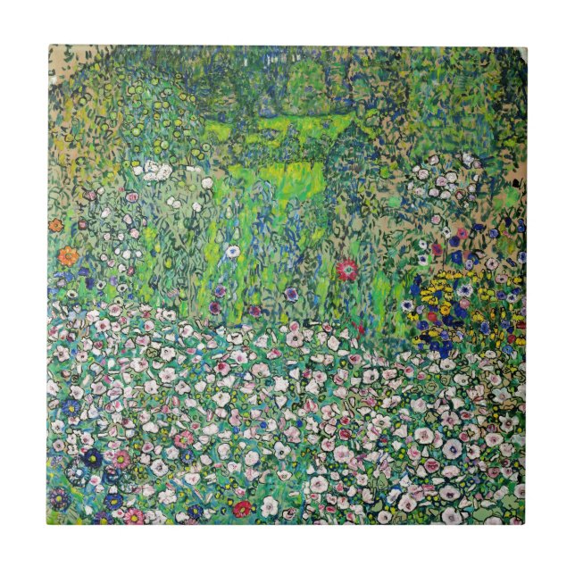 Azulejo Gustav Klimt - Paisaje Horticultural y cima de col (Frente)