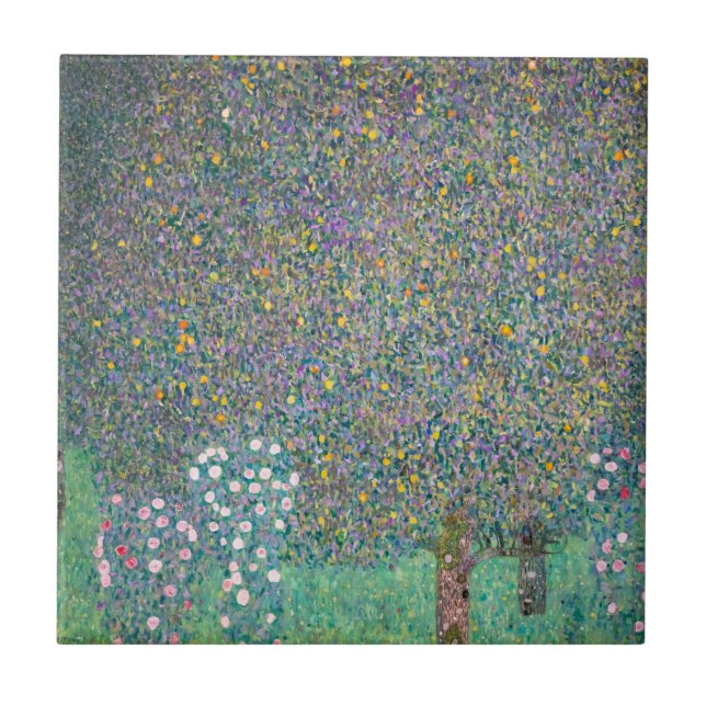 Azulejo Gustav Klimt - Rosebushes bajo los árboles (Frente)