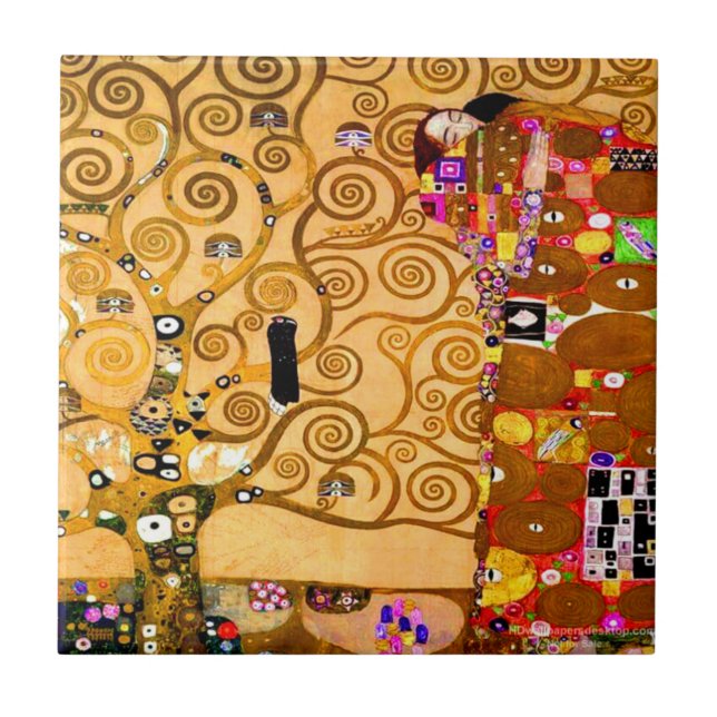 Azulejo Gustav Klimt Tree of Life (Frente)