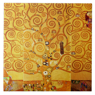 Azulejo Gustav Klimt Tree of Life: Simbolista Art Nouveau
