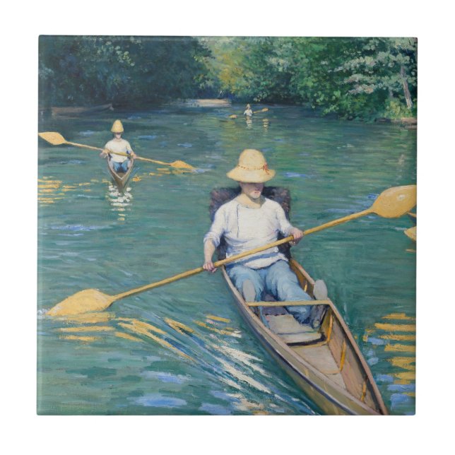 Azulejo Gustave Caillebotte - Barcas en el Yerres (Frente)
