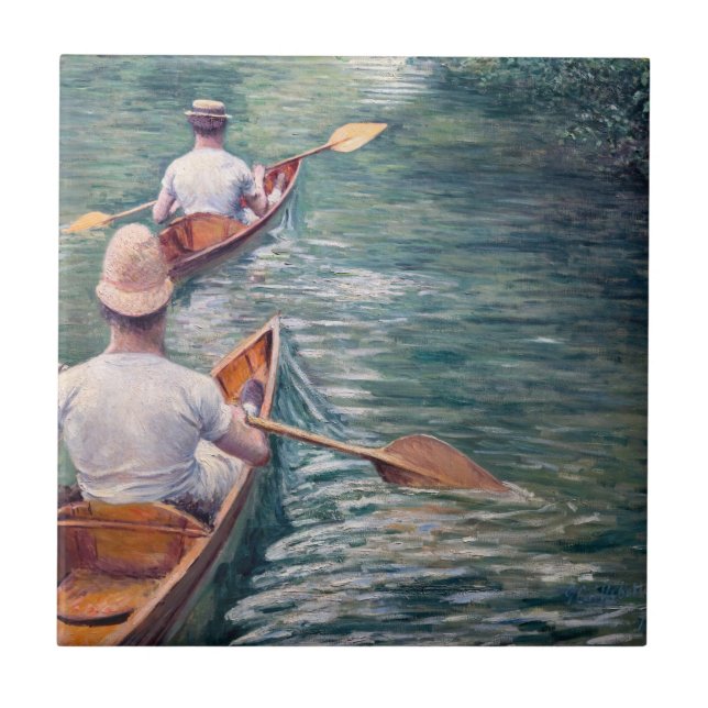 Azulejo Gustave Caillebotte - Canoas en el Yerres (Frente)