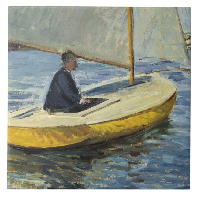 Azulejo Gustave Caillebotte - el barco amarillo (Frente)