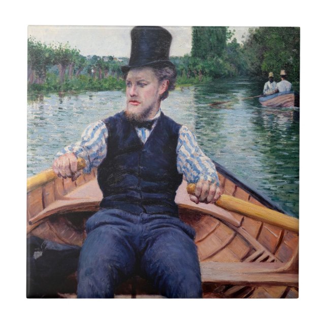 Azulejo Gustave Caillebotte - Fiesta en un bote (Frente)
