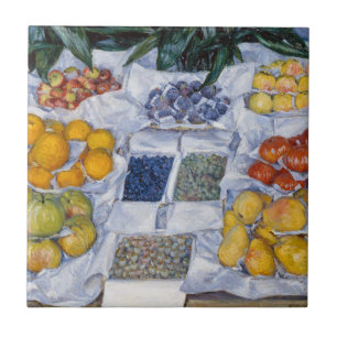 Azulejo Gustave Caillebotte - Frutas exhibidas en un puest