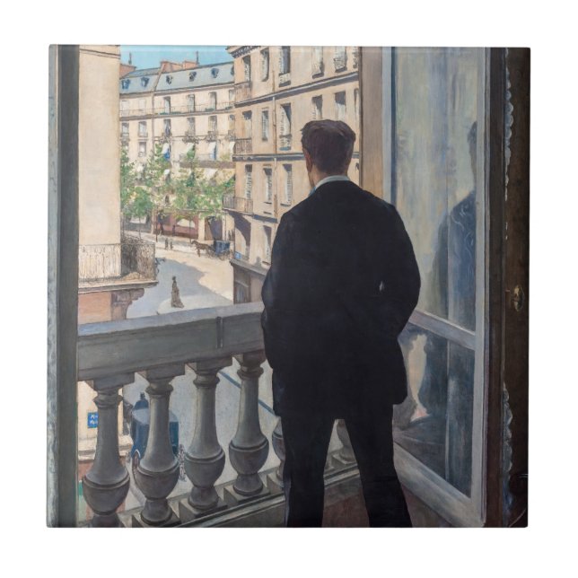 Azulejo Gustave Caillebotte - Joven en su ventana (Frente)