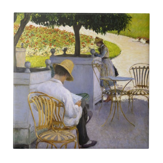 Azulejo Gustave Caillebotte - Los árboles Naranjas (Frente)