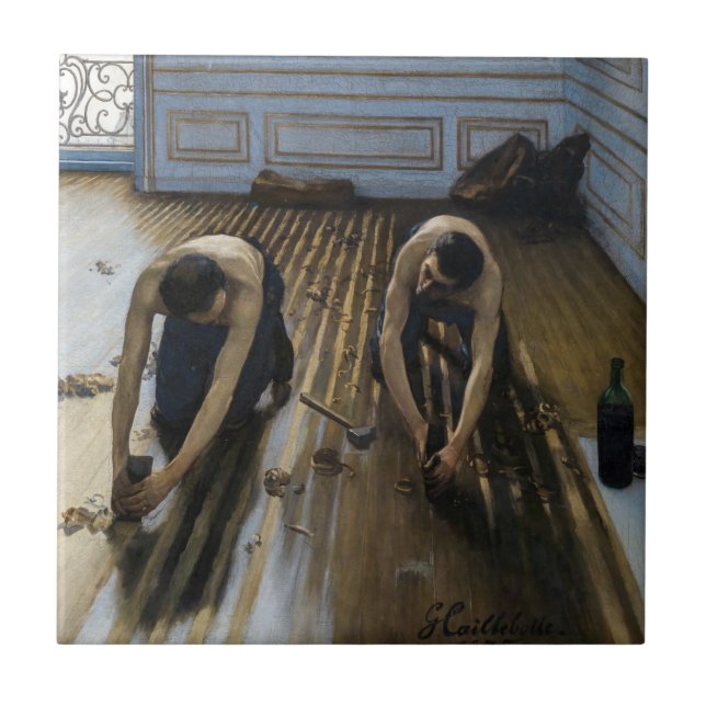Azulejo Gustave Caillebotte - Los raspadores de suelos (Frente)
